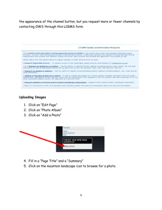 Give your top link a name and a description. It can be the same for each. Click “OK”. You will see your Link on the Top Links.  Afterwards you can edit that page adding images, hyperlinks, etc. Making Edits, Saving, Approving- Top Text and Bottom TextOnce you add changes you need to “preview”, “save and exit”, then “approve” changes.  You will not see your changes until you do all three steps above. If you have approval status, you can decide to “approve”, or “publish”, your work so that anyone going to your site can read the content you have updated.  Do this only when you are absolutely sure that you have the content exactly the way you want it.  The information will be immediately available on the live site. Also, once you have saved your work you can allow people in your office (if they have permission to edit your site) to review what you have down.  This is a good way to refine your work without publishing it to the site for view of the general public.  When you Submit your work, Switch to Live View will Not Reveal the page, because it is not “live”, or published.  This is good if you are still working on the content and it’s not ready for public viewing! However, you can preview your work as if it were published, by selecting preview.  The steps are the same for any changes.  Use the tools on the tool bar needed and don’t forget to “Save and Exit” and “Approve” to publish.  Editing the Summary Page (Overview)To make changes to the summary, which is located on the left navigation bar, click on “Edit Page”, and “Overview”.   Use the text box to make changes.  Add images, hyperlinks, text and/or any content that you choose.