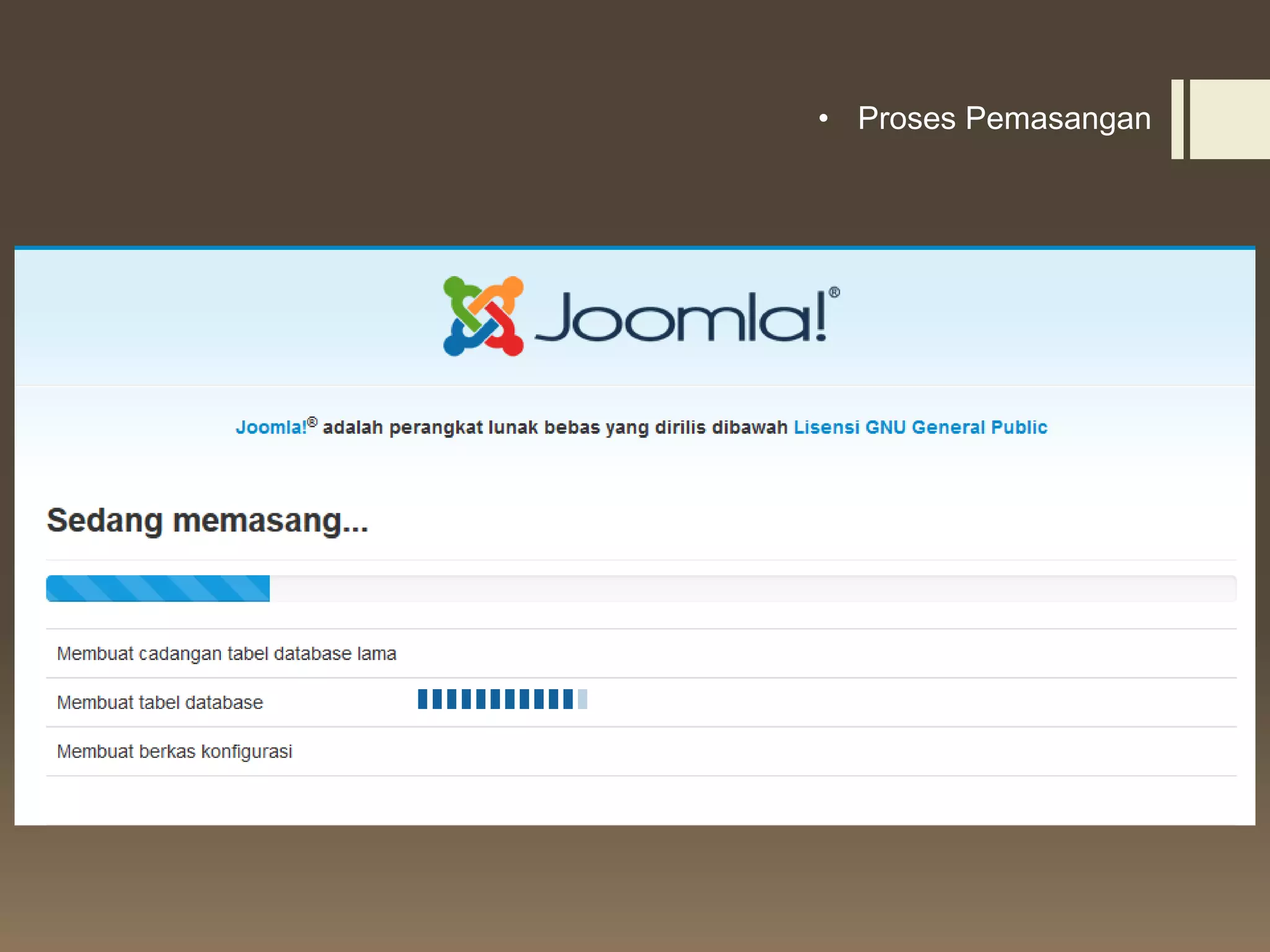 • Proses Pemasangan
 