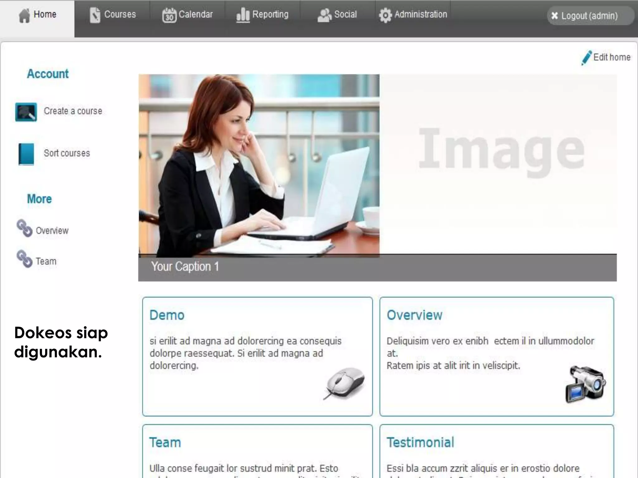 Dokeos siap
digunakan.
 