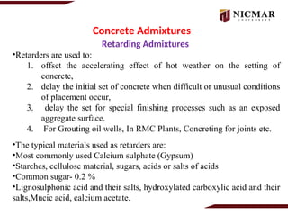 Concrete Admixtures in civil engineering | PPT