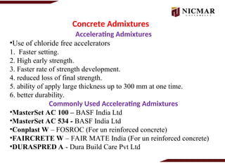 Concrete Admixtures in civil engineering | PPT