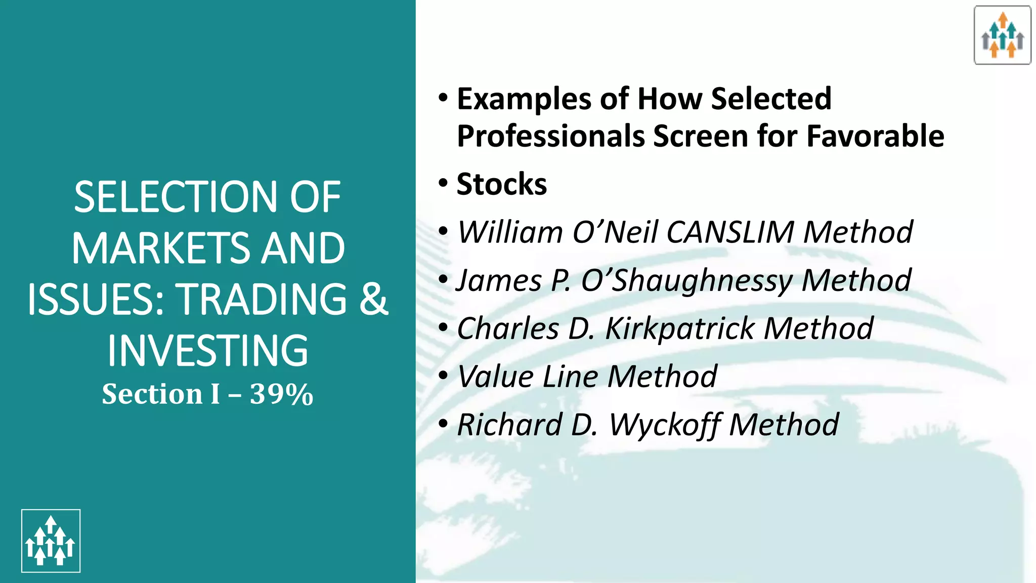 Selection of Markets & Issues