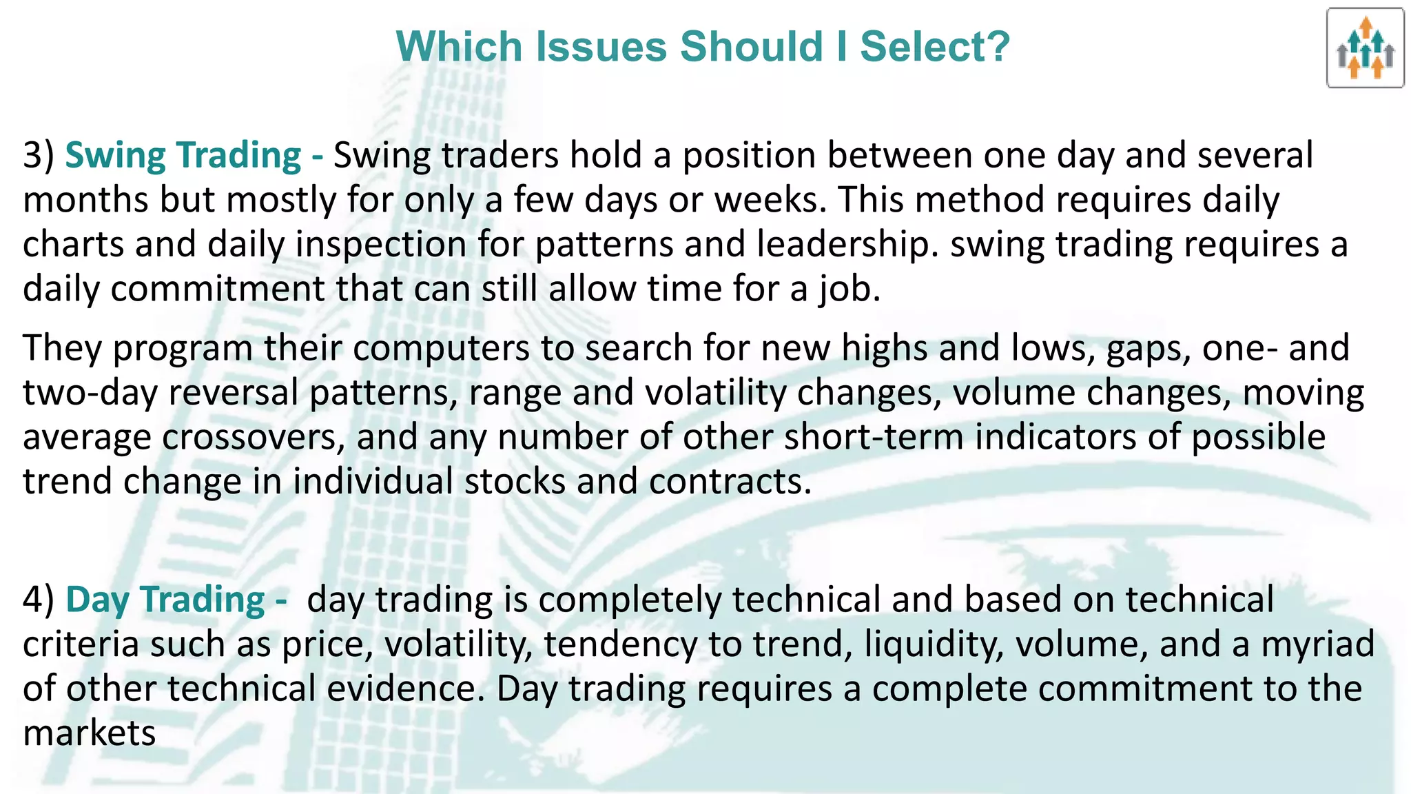 Selection of Markets & Issues