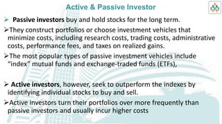 Perspective on active &amp; passive manageemnt of fund