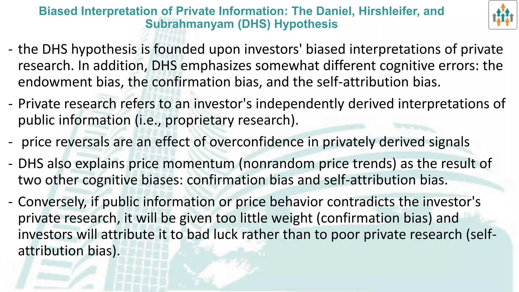 Theories of nonrandom price motion