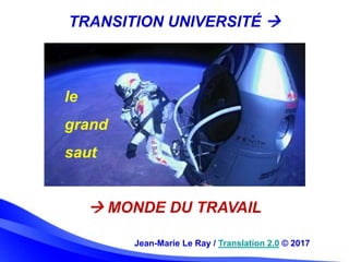 TRANSITION UNIVERSITÉ 
Jean-Marie Le Ray / Translation 2.0 © 2017
le
grand
saut
 MONDE DU TRAVAIL
 
