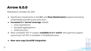 Apache Arrow: High Performance Columnar Data Framework