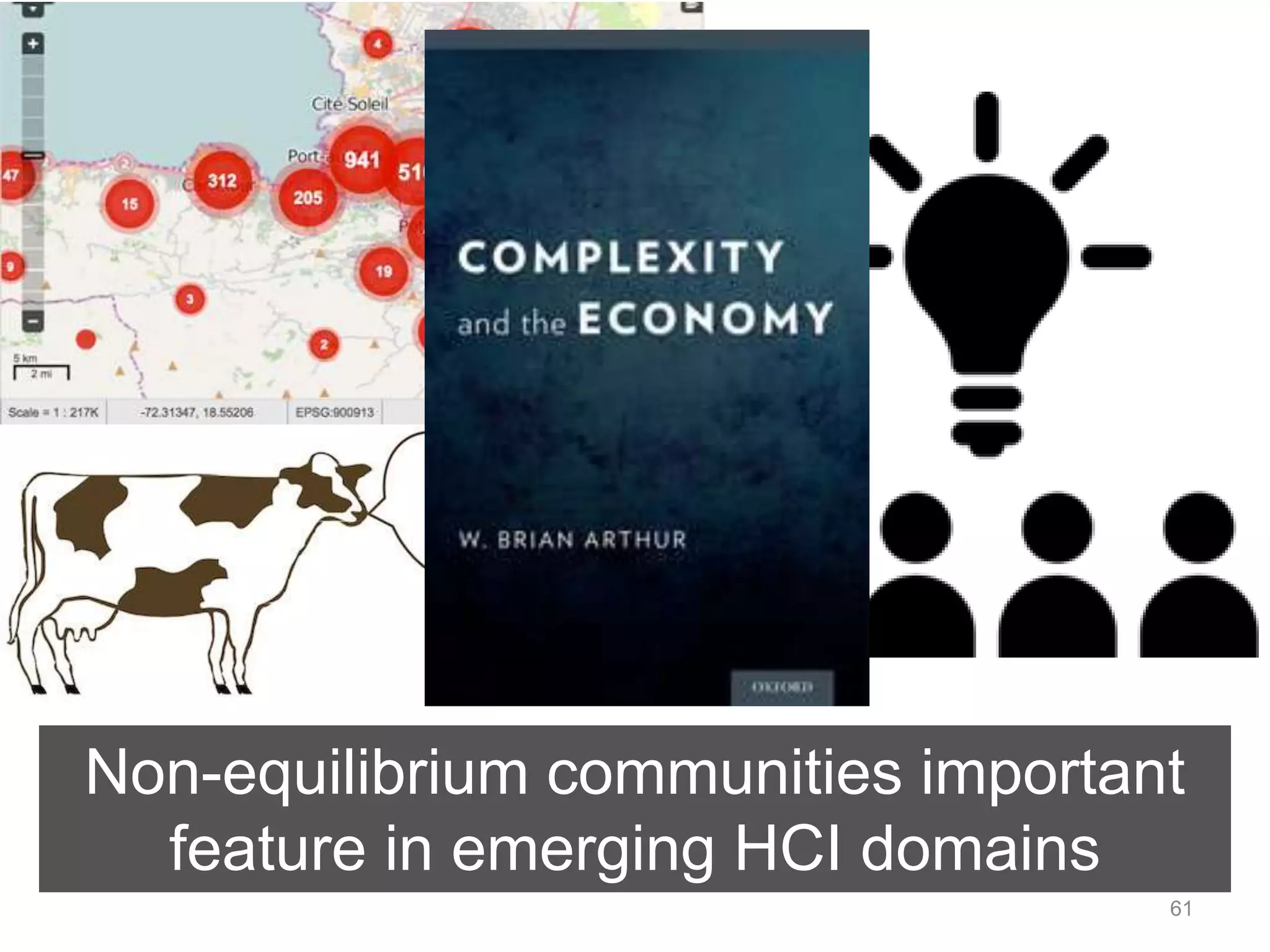 Non-equilibrium communities important 
61 
feature in emerging HCI domains 
 