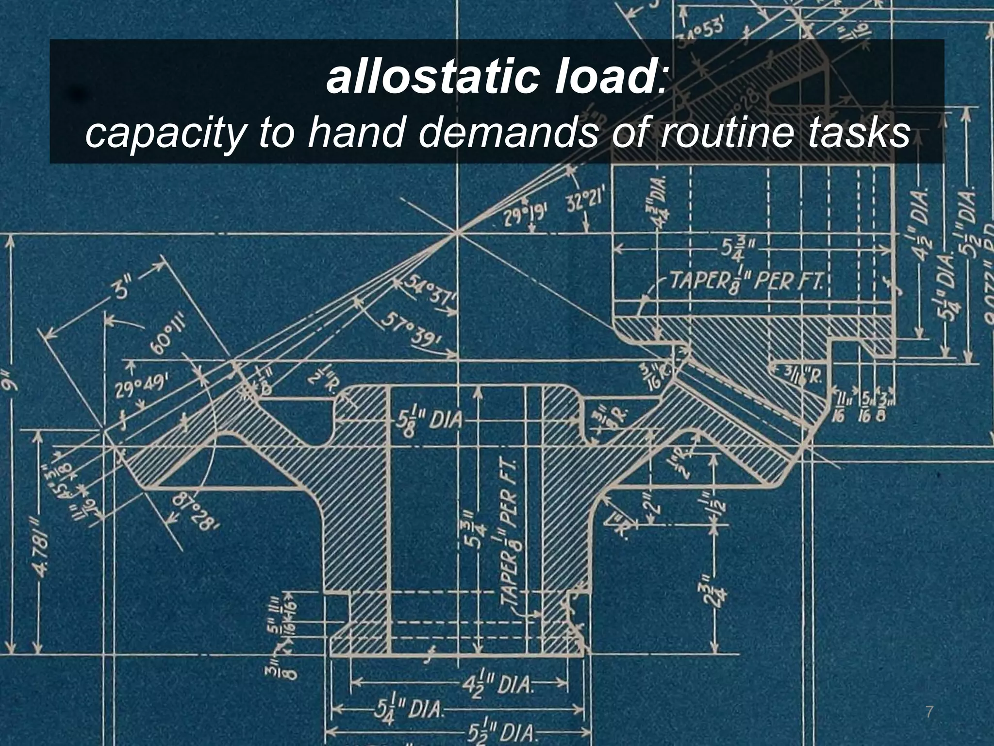 allostatic load: 
capacity to hand demands of routine tasks 
7 
 
