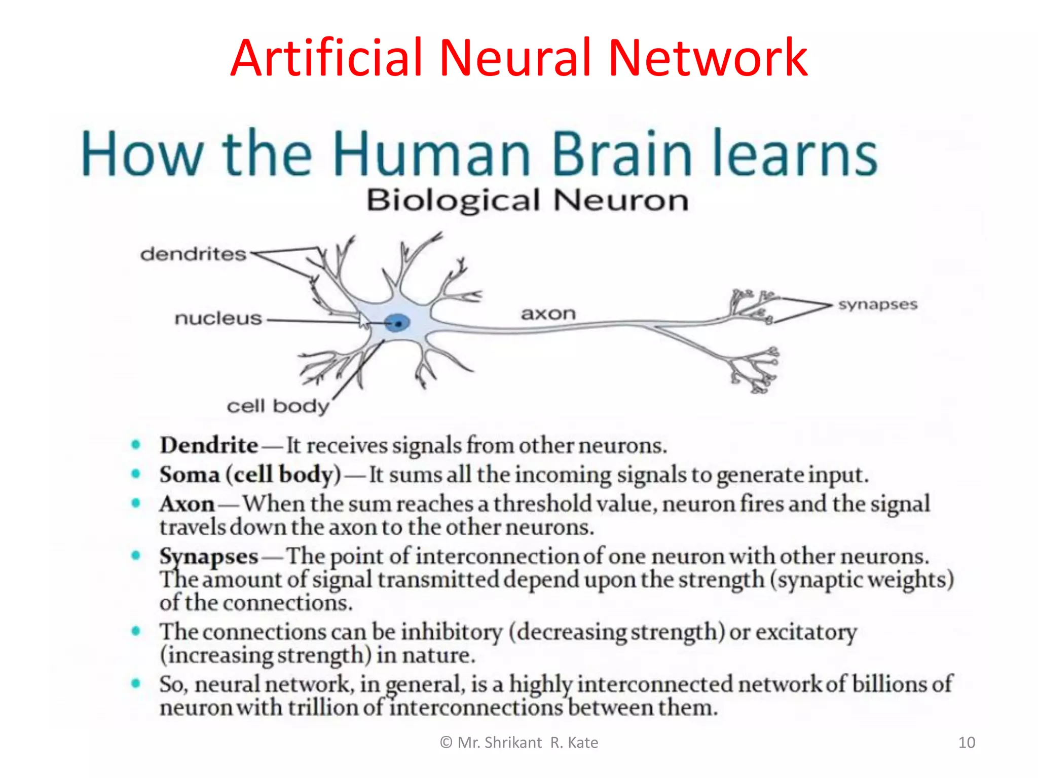 Artificial Neural Network
© Mr. Shrikant R. Kate 10
 