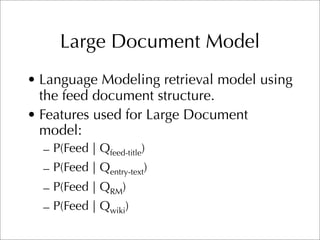 CMU TREC 2007 Blog Track