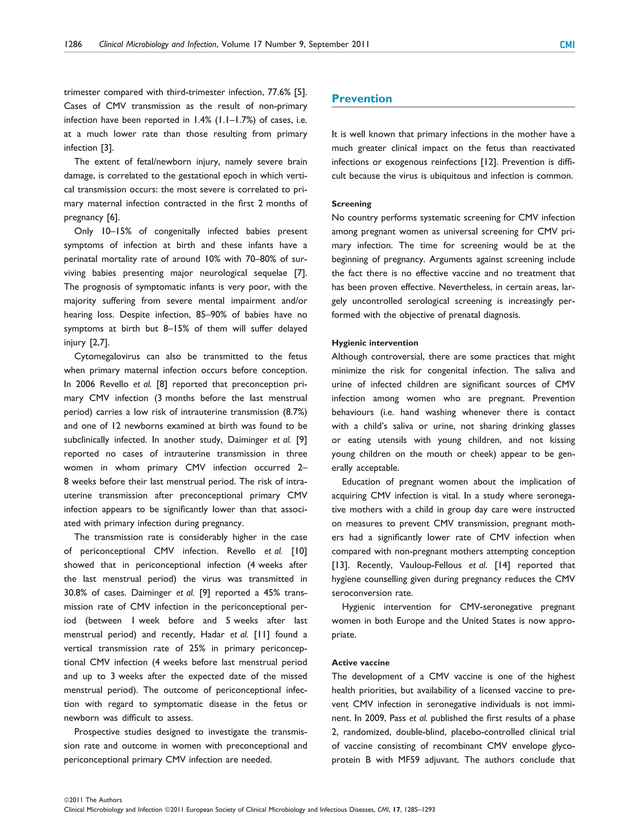 Update on the prevention, diagnosis and management of cytomegalovirus ...
