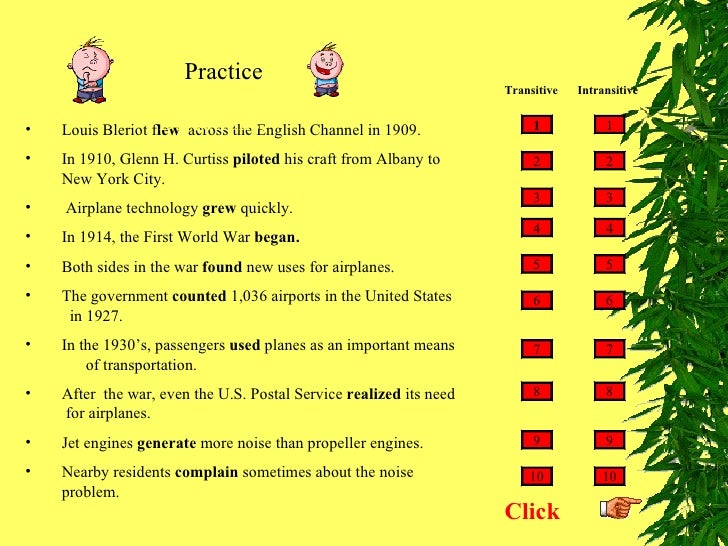 Transitive And Intransitive Verbs Worksheet