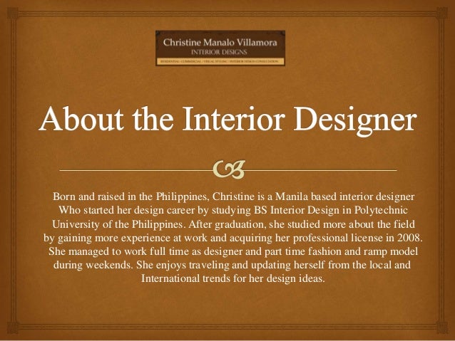 interior designer profile manila