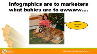 @BuddyScalera • #CMWorld
Infographics are to marketers
what babies are to awwww….
Cute in small
doses.
 