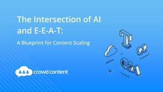 The Intersection of AI
and E-E-A-T:
A Blueprint for Content Scaling
 