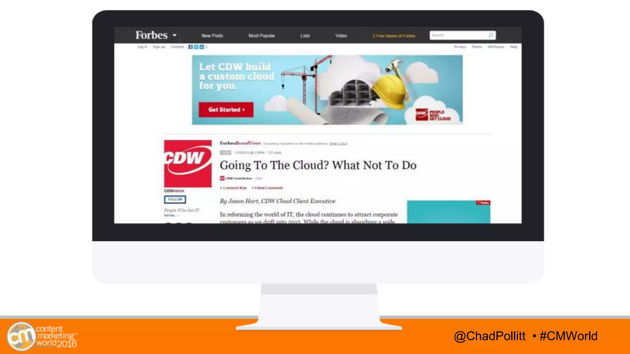 @TwitterHandle • #CMWorld@TwitterHandle • #CMWorld@ChadPollitt • #CMWorld
 