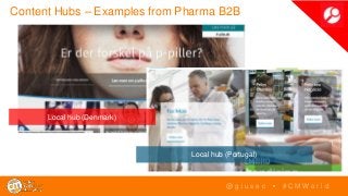 Content Hubs – Examples from Pharma B2B
@ g i u s e c • # C M W o r l d
Local hub (Denmark)
Local hub (Portugal)
 