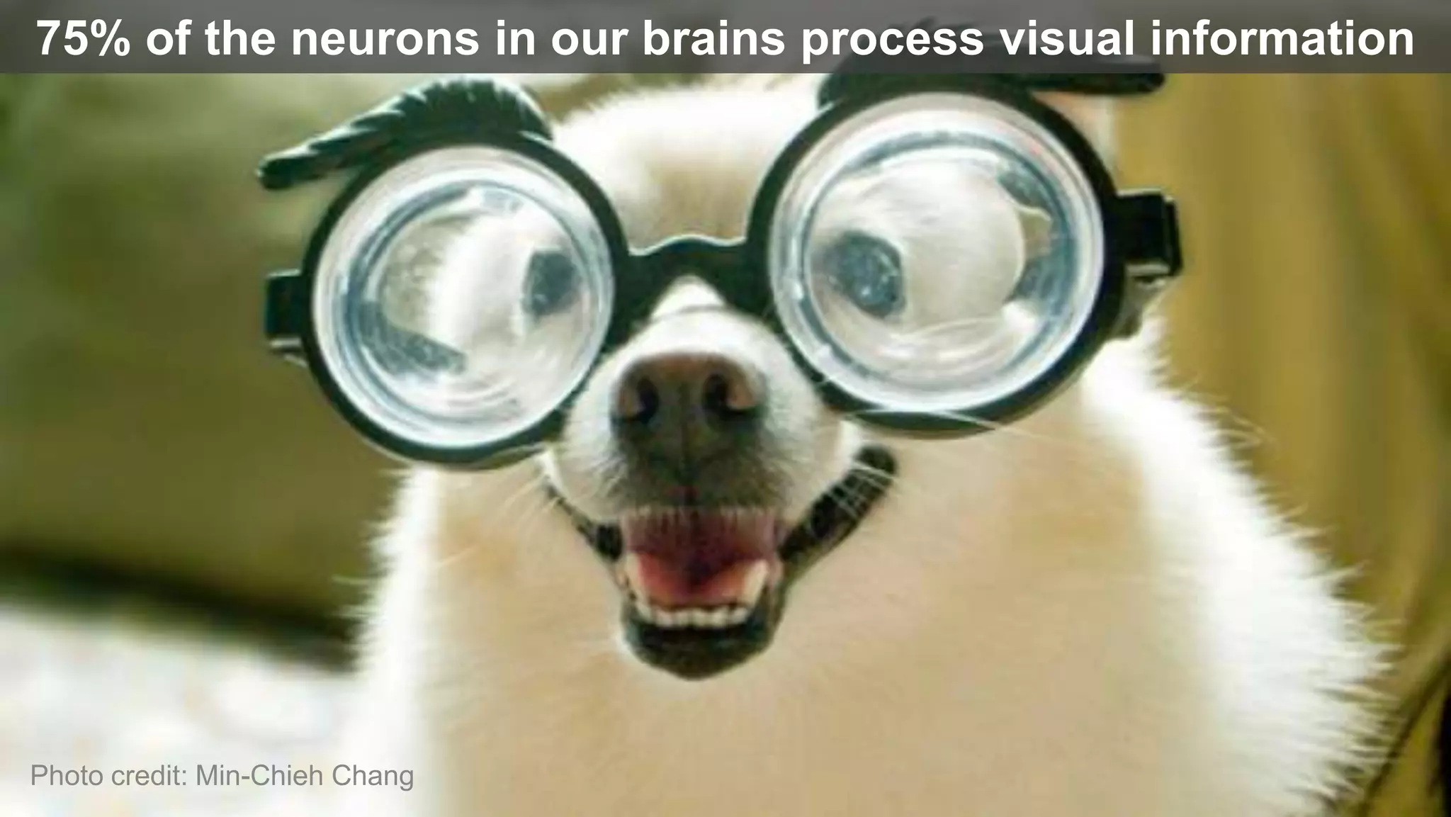 #CMworld @LinkedInMktg#CMworld @LinkedInMktgPhoto credit: Min-Chieh Chang
75% of the neurons in our brains process visual information
 