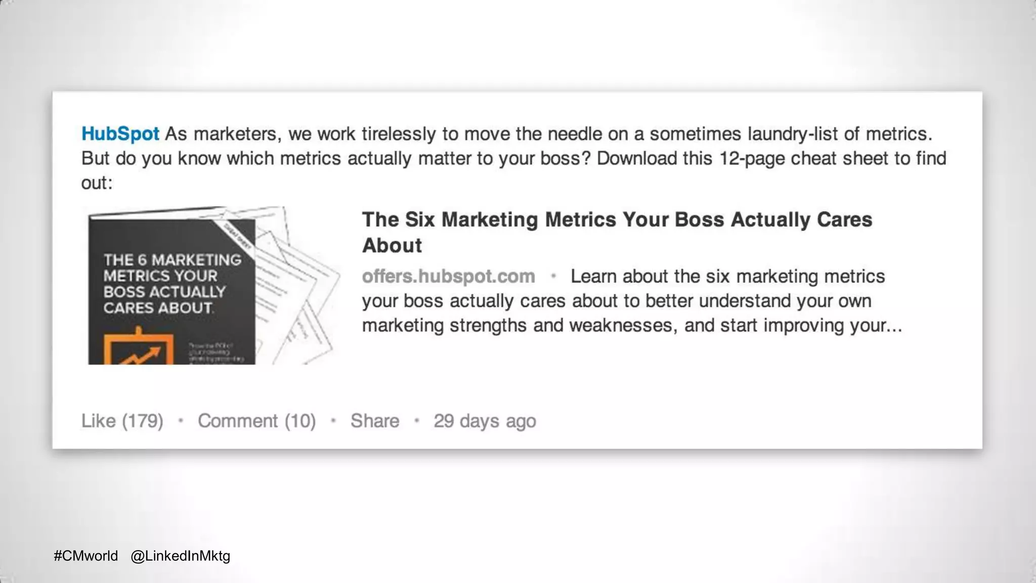 #CMworld @LinkedInMktg#CMworld @LinkedInMktg
 