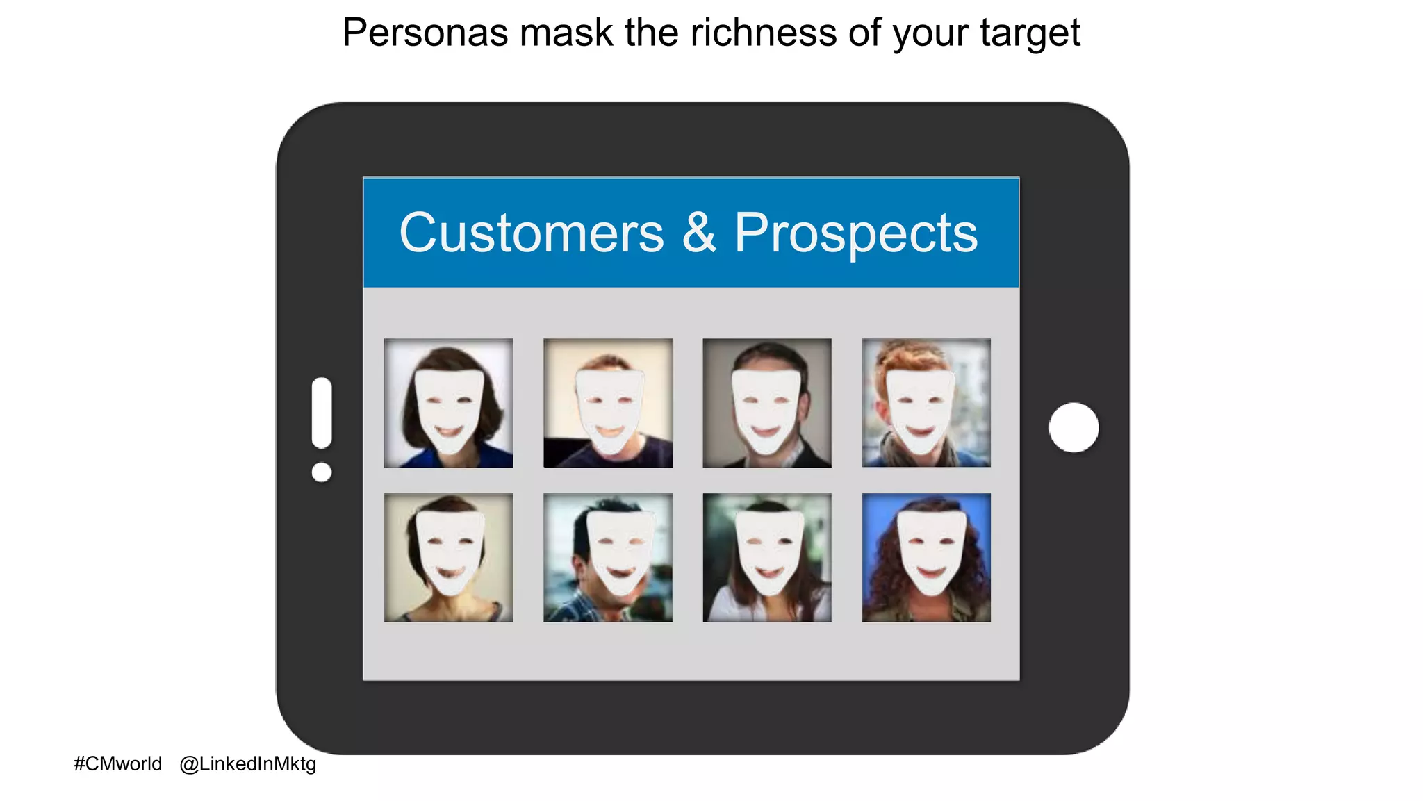 #CMworld @LinkedInMktg
Customers & Prospects
Personas mask the richness of your target
 