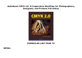 Audiobook CMYK 2.0: A Cooperative Workflow for Photographers,
Designers, and Printers Full Online
DONWLOAD LAST PAGE !!!!
DETAIL
Download now : https://ni.pdf-files.xyz/?book=0321573463 by Ebook download CMYK 2.0: A Cooperative Workflow for Photographers, Designers, and Printers Get Ebook Trial Twenty years ago, achieving predictable CMYK color on press was a relatively straightforward process. All the partners in the process--photographers, designers, and printers--had clearly defined roles and responsibilities. With the introduction of Adobe Photoshop in 1990, the digital imaging revolution changed all that. Roles suddenly shifted and blurred. Standards disintegrated. The entire process quickly spiraled into a chaotic free-for-all that couldn't help but leave everyone frustrated as they scratched their heads and wondered, What's wrong with my color?CMYK 2.0: A Cooperative Workflow for Photographers, Designers, and Printers has one purpose: to get us all back on the same path to creating predictable color in the RGB-to-CMYK workflow. In a field that often features very strong--and very different--opinions, author Rick McCleary emphasizes the need for cooperation, collaboration, and communication. After first establishing a context for how we all got here, McCleary redefines each partner's role in the process, demystifies the entire RGB-to-CMYK workflow, and offers a clear, step-by-step guide to achieving predictable color on press. Written with exceptional clarity, CMYK 2.0 presents a highly detailed and thoroughly rigorous approach to CMYK color, and it offers a workflow that all photographers, designers, and printers need--one that works. The book's companion website provides a collaborative forum of growing resources and information on all things CMYK.
 