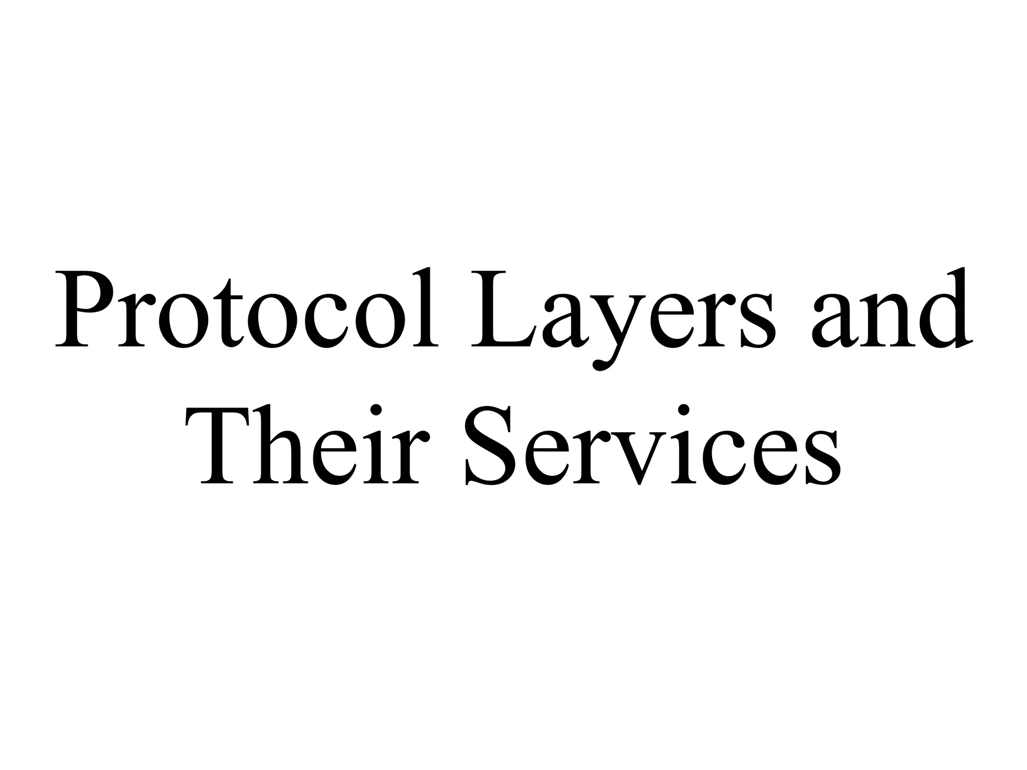 Protocol Layers and
Their Services
 
