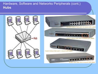 Hardware, Software and Networks Peripherals (cont.)
Hubs
 