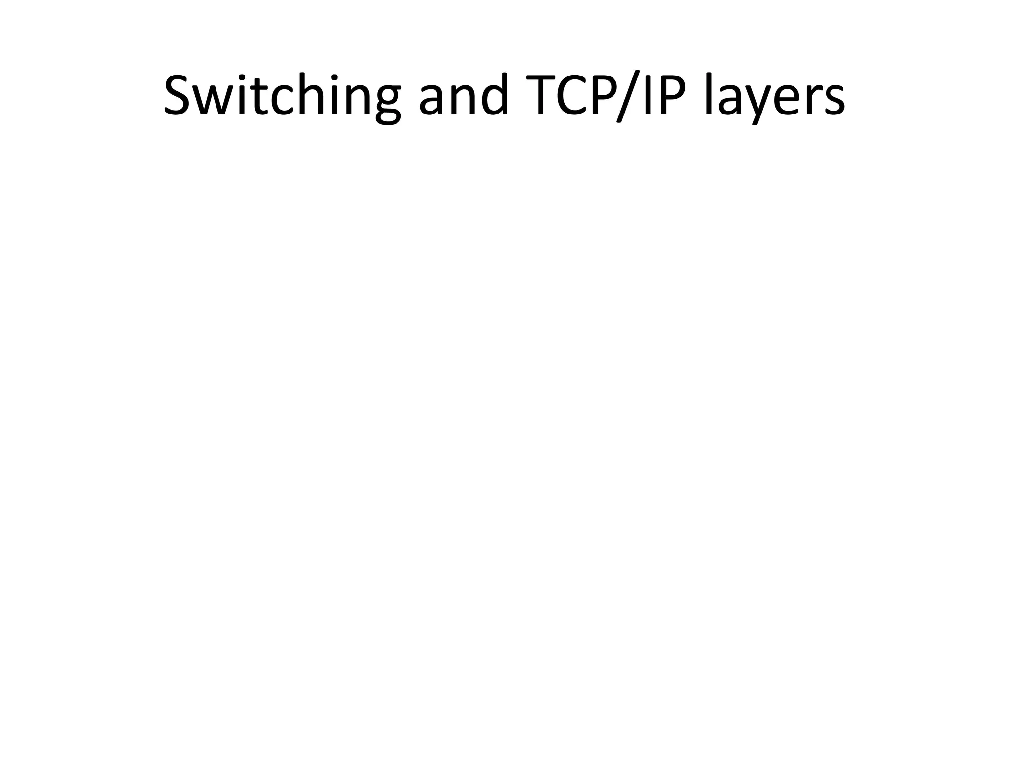 Switching and TCP/IP layers
 