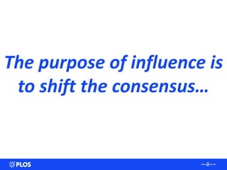 The purpose of influence is
to shift the consensus…
 