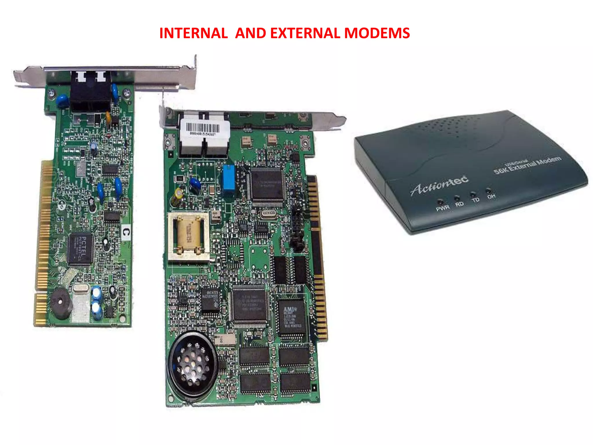 INTERNAL AND EXTERNAL MODEMS
 