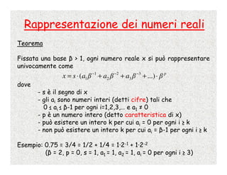 Calcolo Numerico - 2 - Rappresentazione Dei Numeri