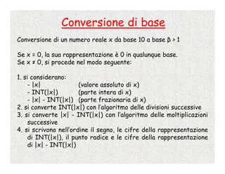 Calcolo Numerico - 2 - Rappresentazione Dei Numeri