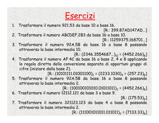 Calcolo Numerico - 2 - Rappresentazione Dei Numeri