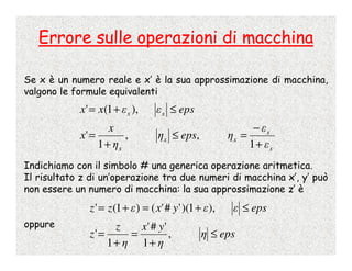Calcolo Numerico - 2 - Numeri Di Macchina