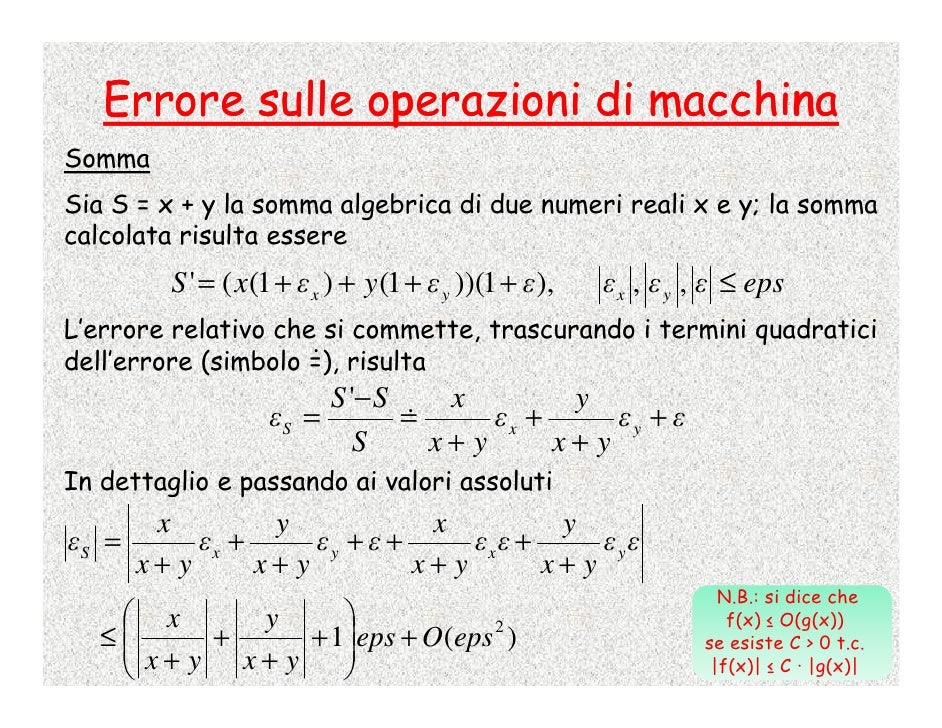 Formula Errore Assoluto