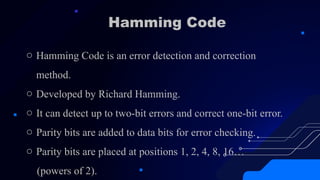 Hamming code with even parity and Transmission medium.pptx