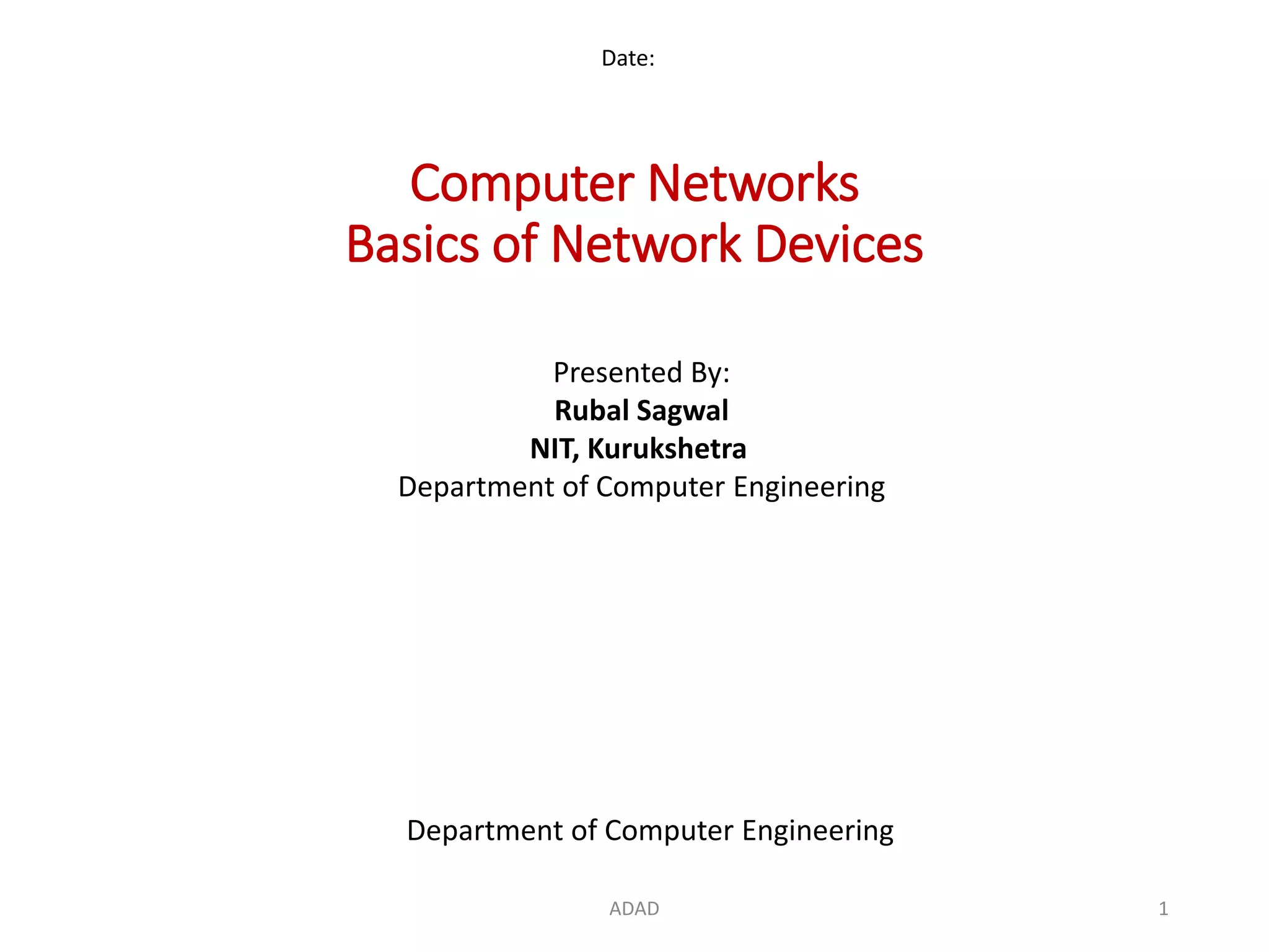 Basics of Computer Network Device | PPT