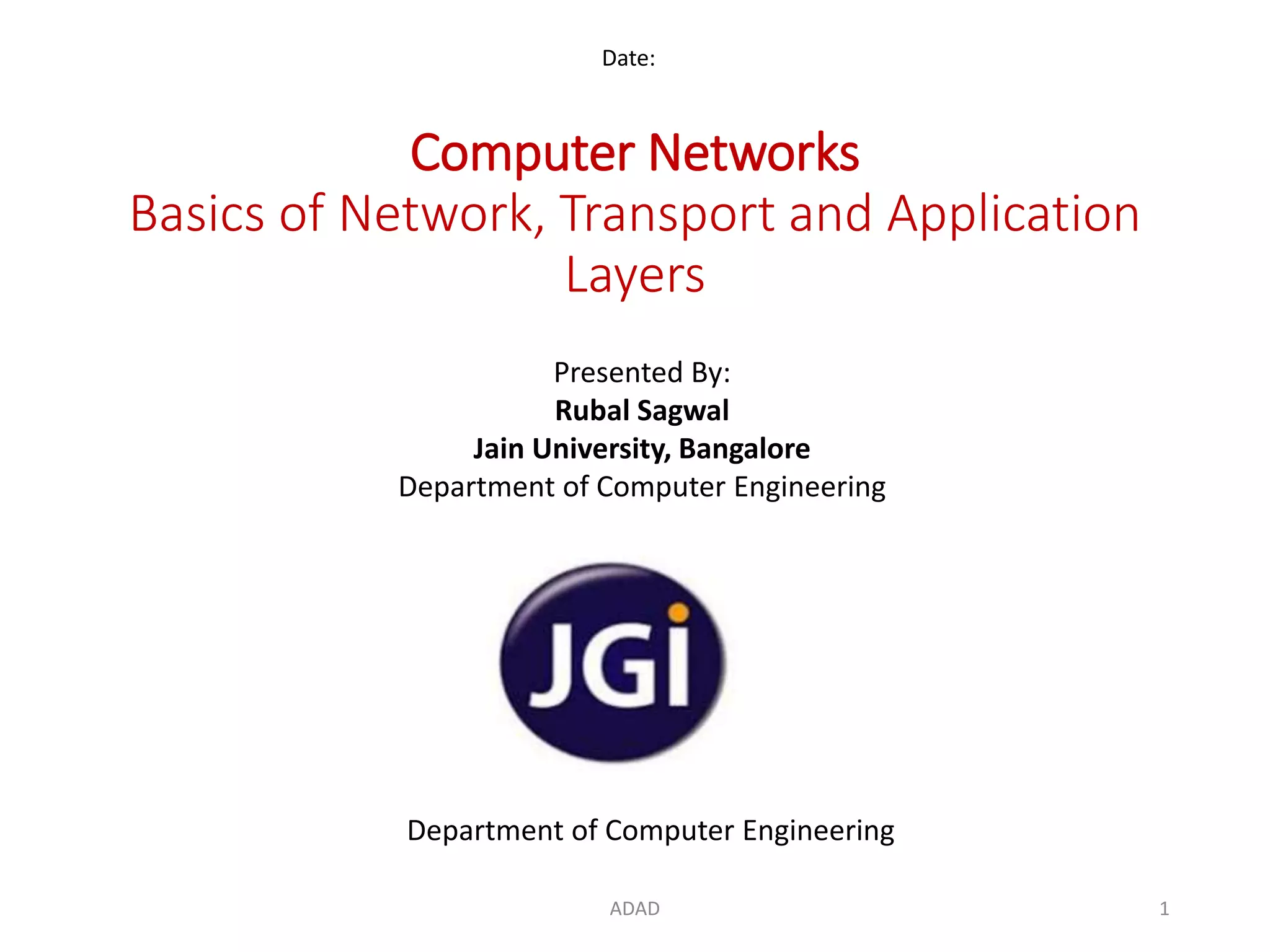 Basics of Network Layer and Transport Layer | PPT