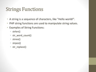 Web Application Development using PHP Chapter 3 | PPTX