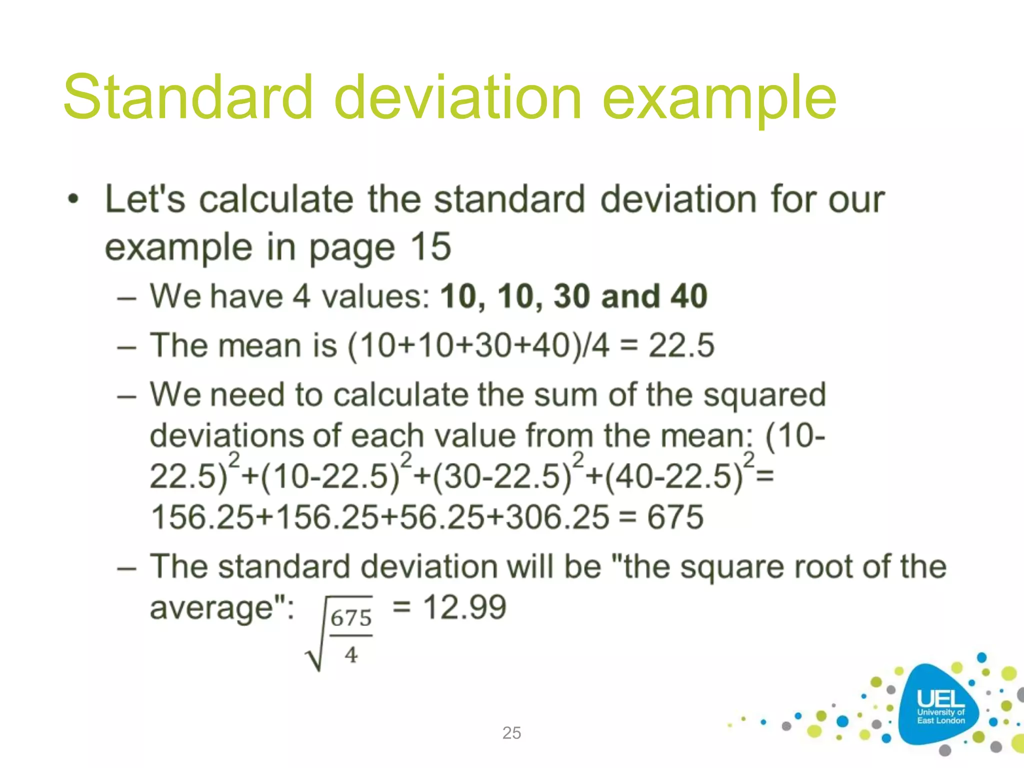 Standard deviation example
25
 