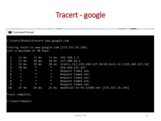 Tracert - google
Rubal_CN 21
 