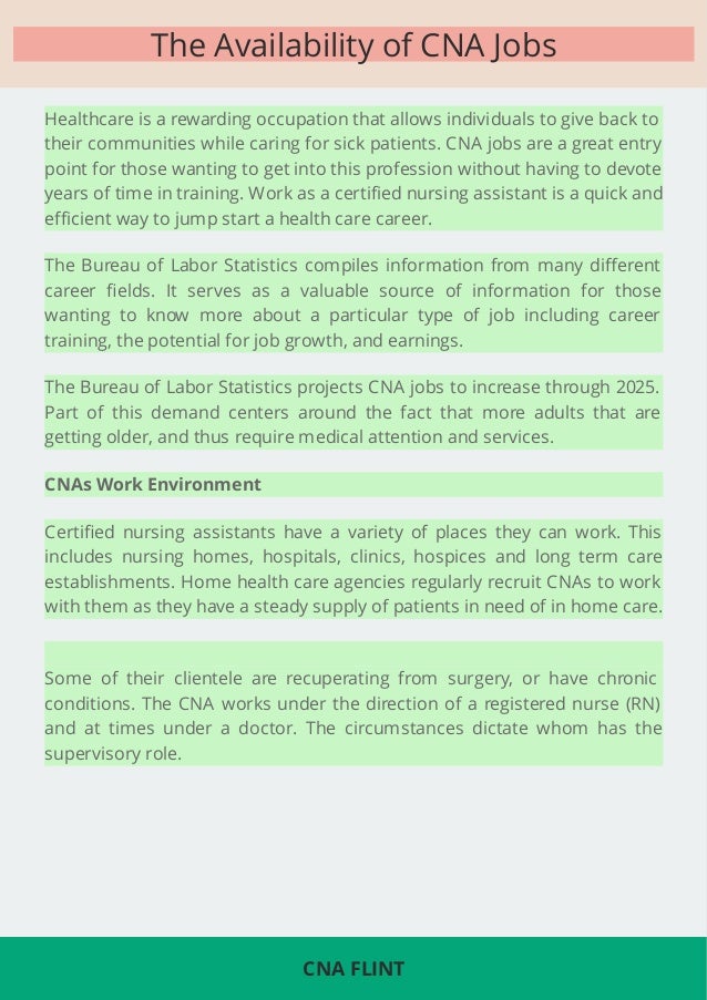 where can a cna work
