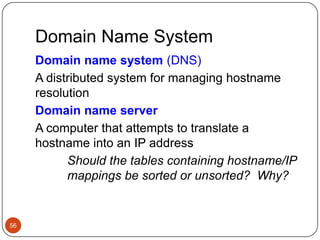 Domain Name System55Organizations based in countries other than the United States use a top-level domain that corresponds to their two-letter country codesDo you emailsomeonein anothercountry? Figure 15.11Some of the top-level domain names based on country codes