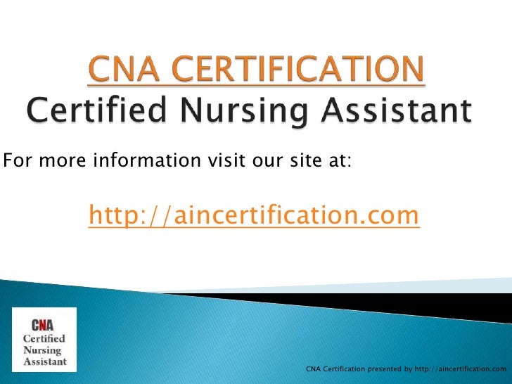 Cna Certification Certified Nursing Assistant