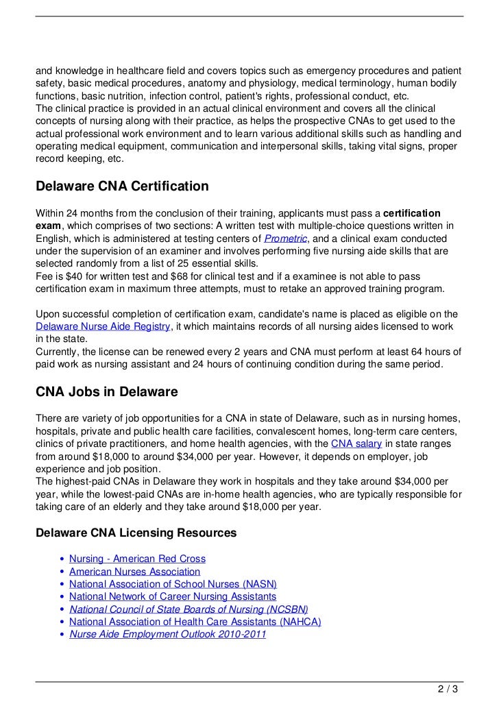 Cna Training In Delaware