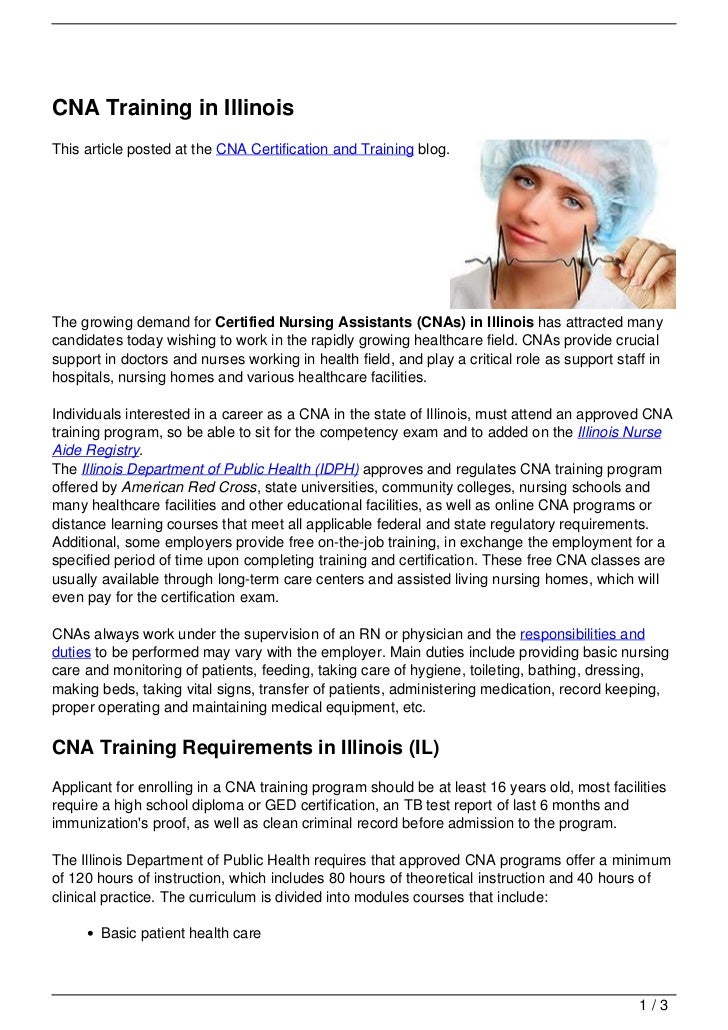 CNA Training in Illinois