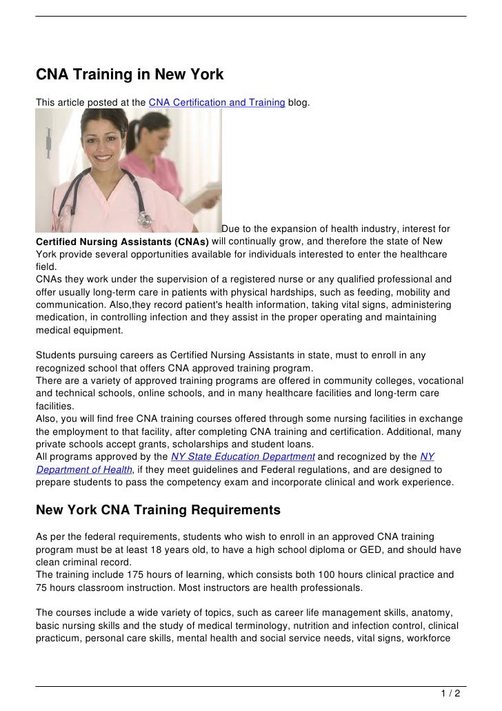 Cna Training In New York