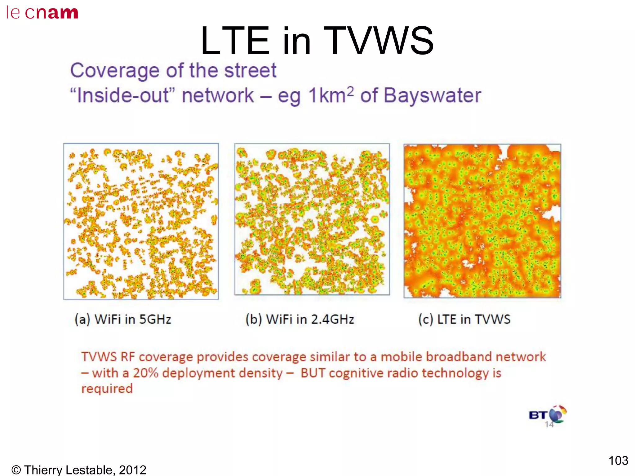 © Thierry Lestable, 2012
103
LTE in TVWS
 