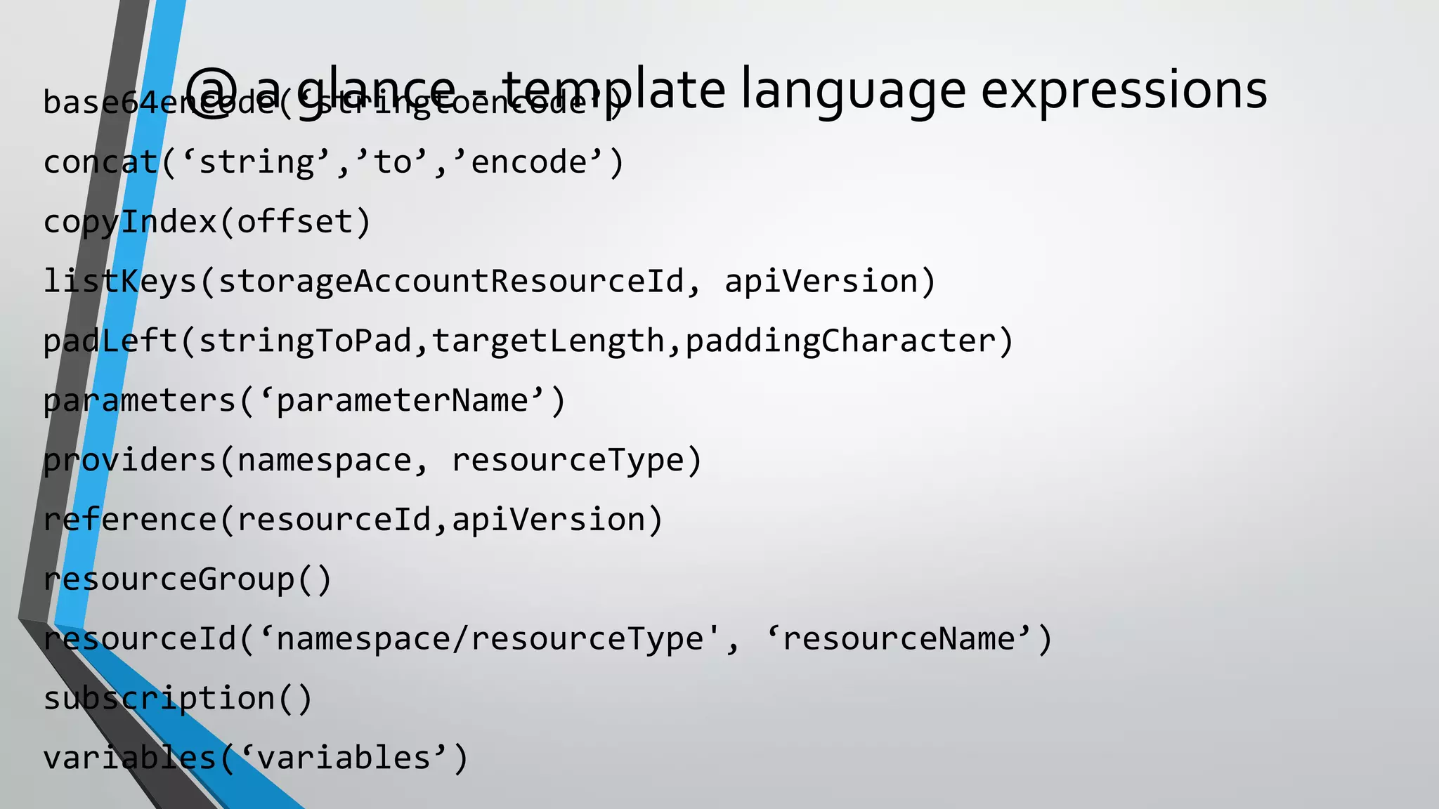 @ a glance - template language expressions
 